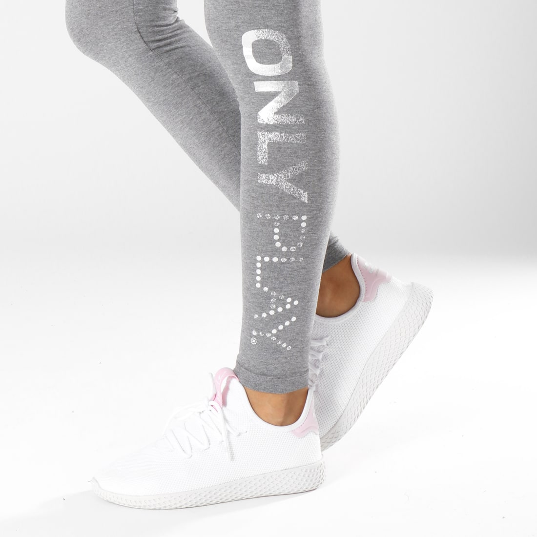 Only - Legging Femme Fray Gris Chiné ...