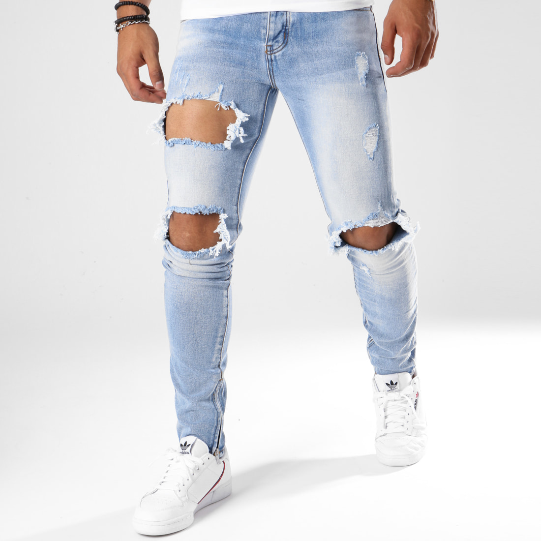 jean bleu troué homme