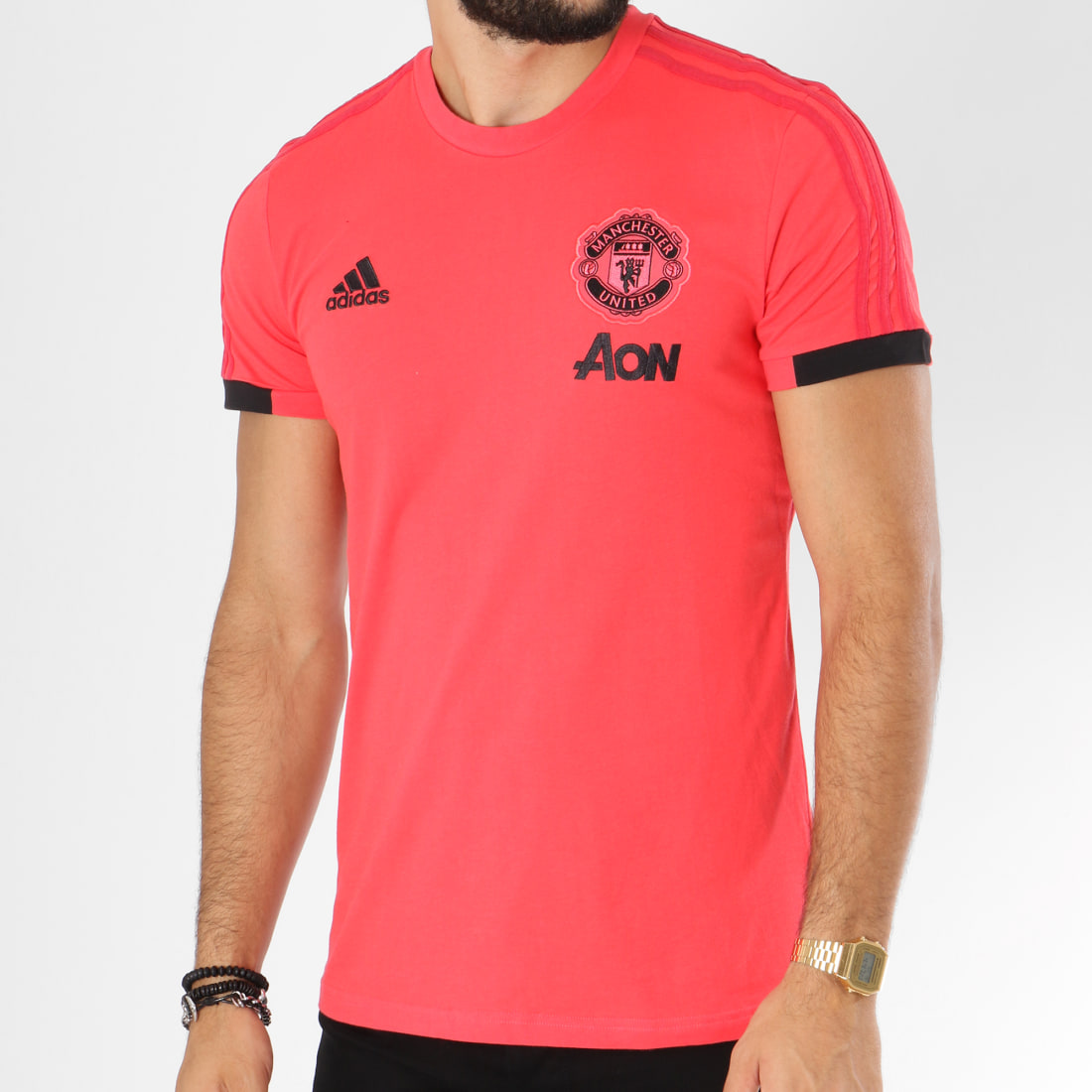 Adidas Performance - Tee Shirt Manchester United FC CW7604 Rouge - LaBoutiqueOfficielle.com