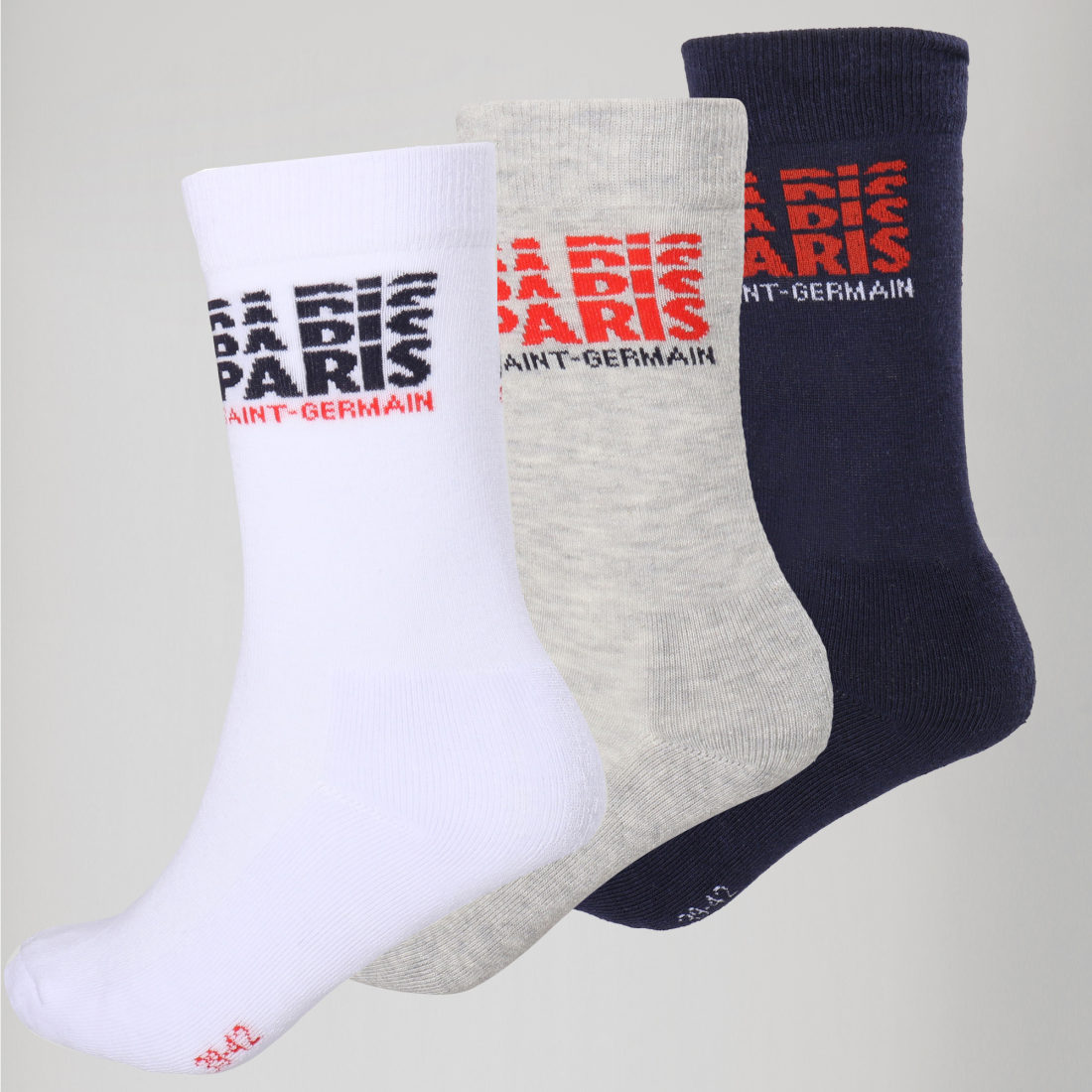 Chaussettes PSG Officielles - Lot De 3 - Taille Adulte - Polyester/Coton/Élasthanne