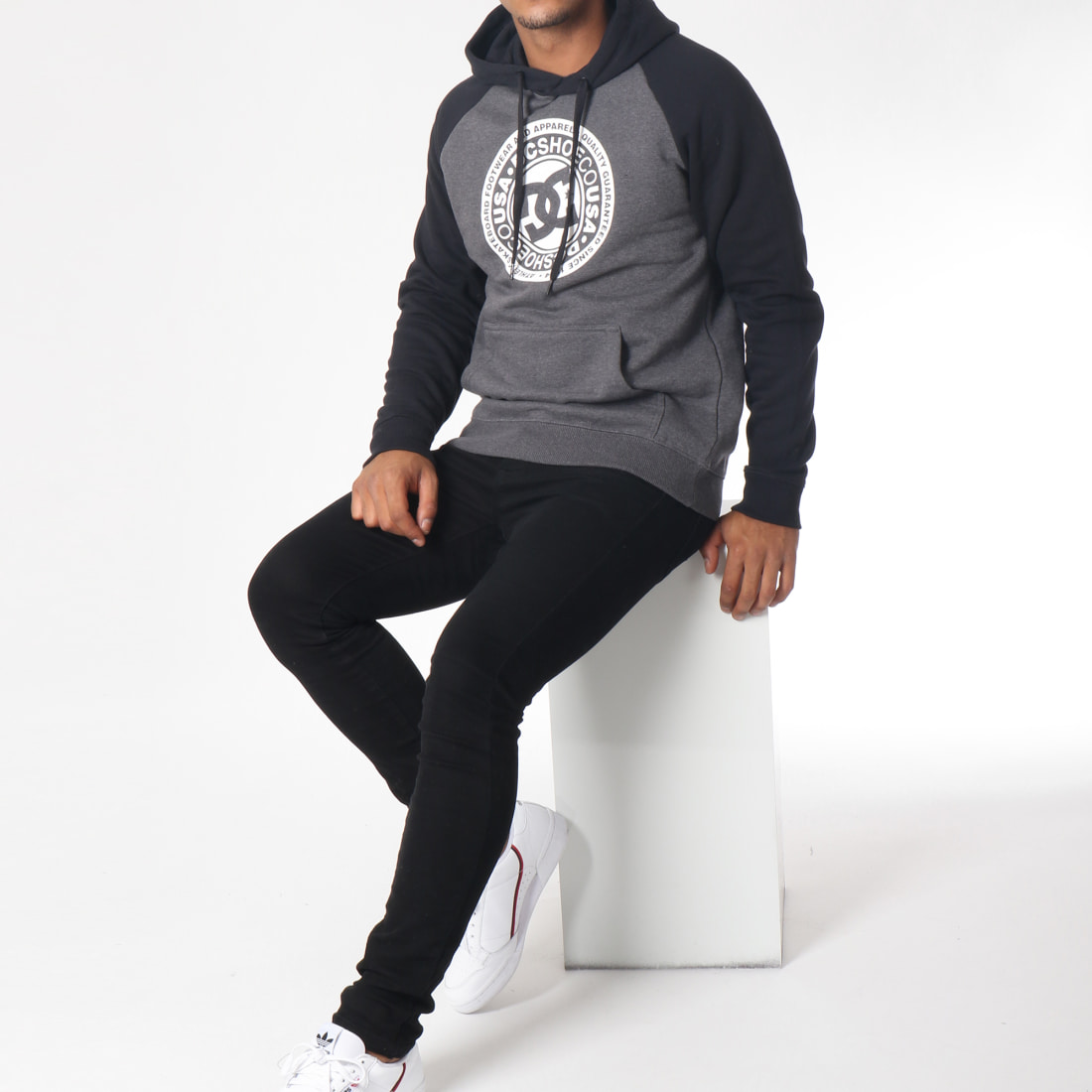 DC Shoes - Sweat Capuche Circle Star Gris Anthracite Chiné ...