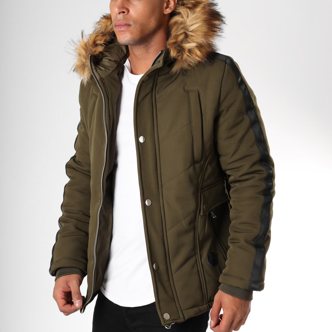Project X - Parka Fourrure Bandes Brodées 88185501 Vert ...