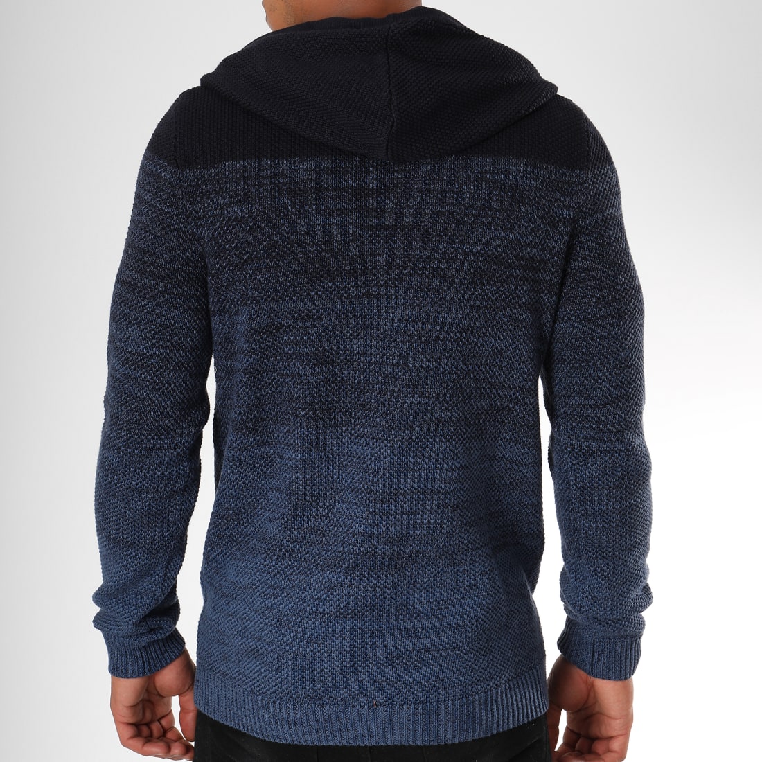 Jack And Jones - Pull Capuche Dakota Bleu Marine Noir ...