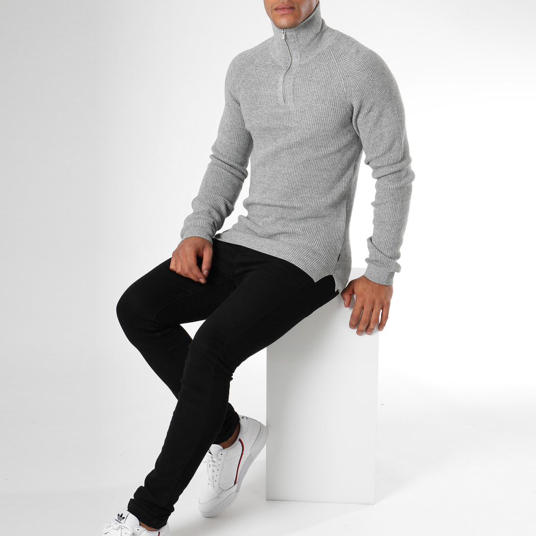 Jack And Jones - Pull Solo Gris Chin -1324