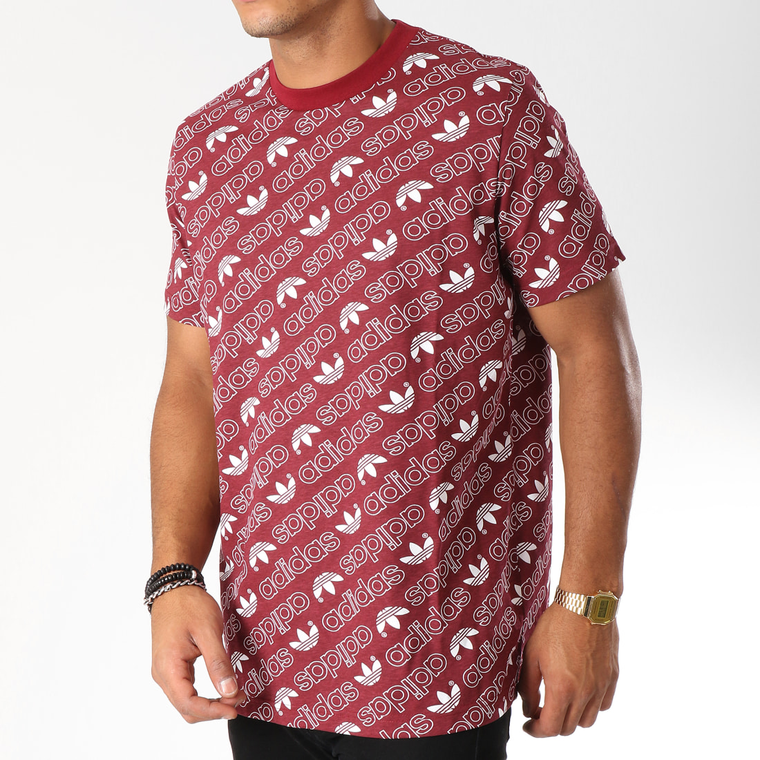 Adidas Originals Tee Shirt Monogram DH2747 Bordeaux Blanc