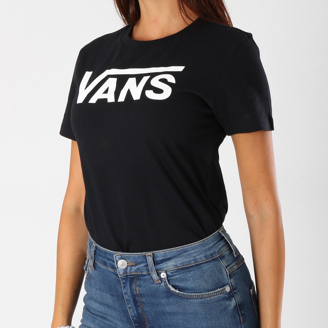 Vans Tee Shirt Femme Flying V Noir 34AY Noir Blanc