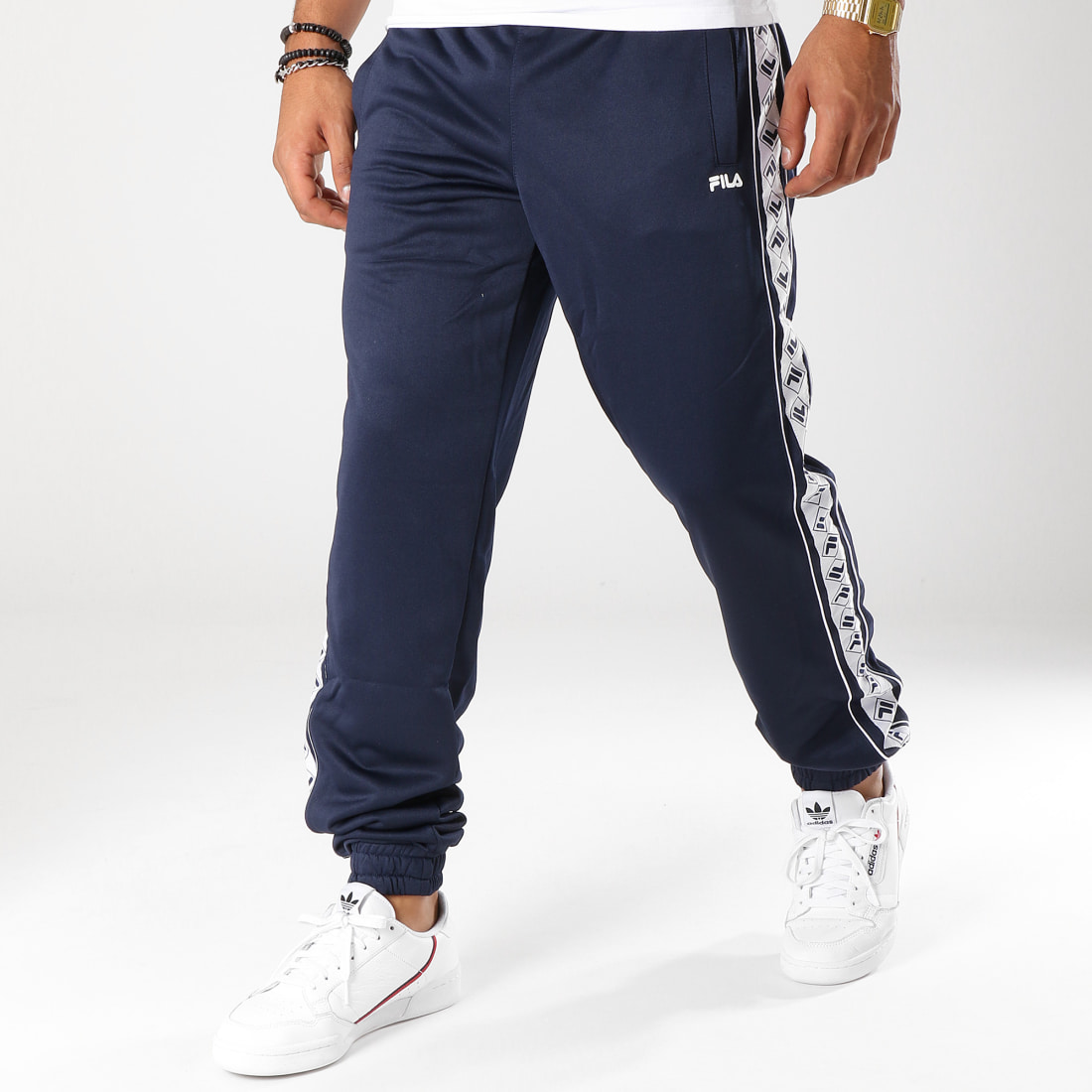 Fila Pantalon Jogging Avec Bandes Ralph 682377 Bleu Marine Blanc