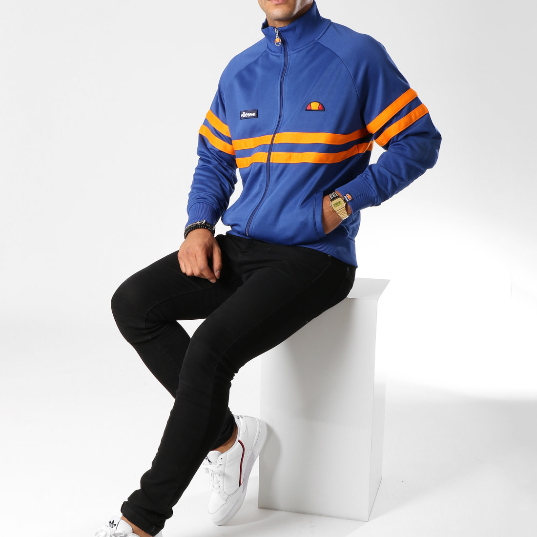 Ellesse - Veste Zippée Rimini Bleu Roi Orange ...