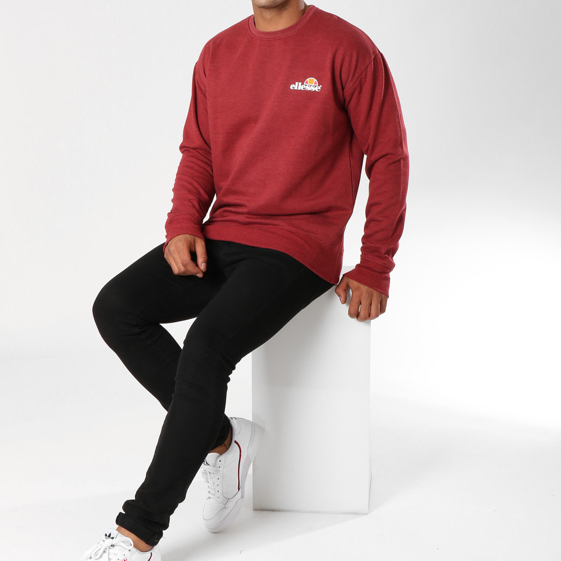 Ellesse - Sweat Crewneck 1032N Bordeaux Chiné ...