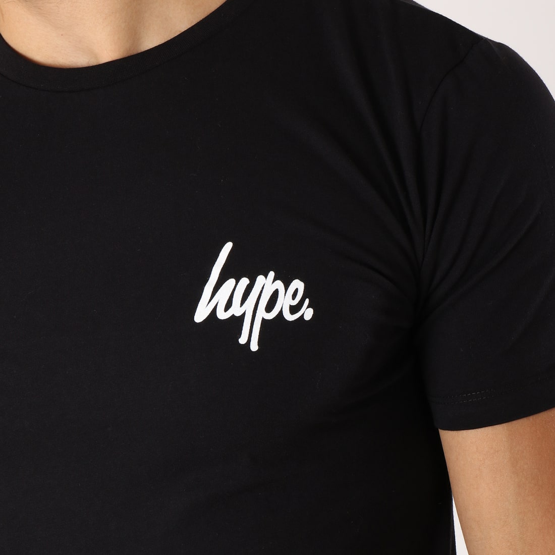 Hype Tee Shirt Back Crest Noir Blanc