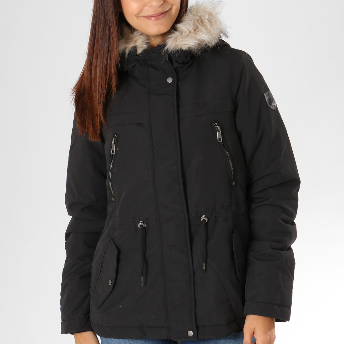 Vero Moda Blouson Femme Fourrure Breeze Agnes Noir