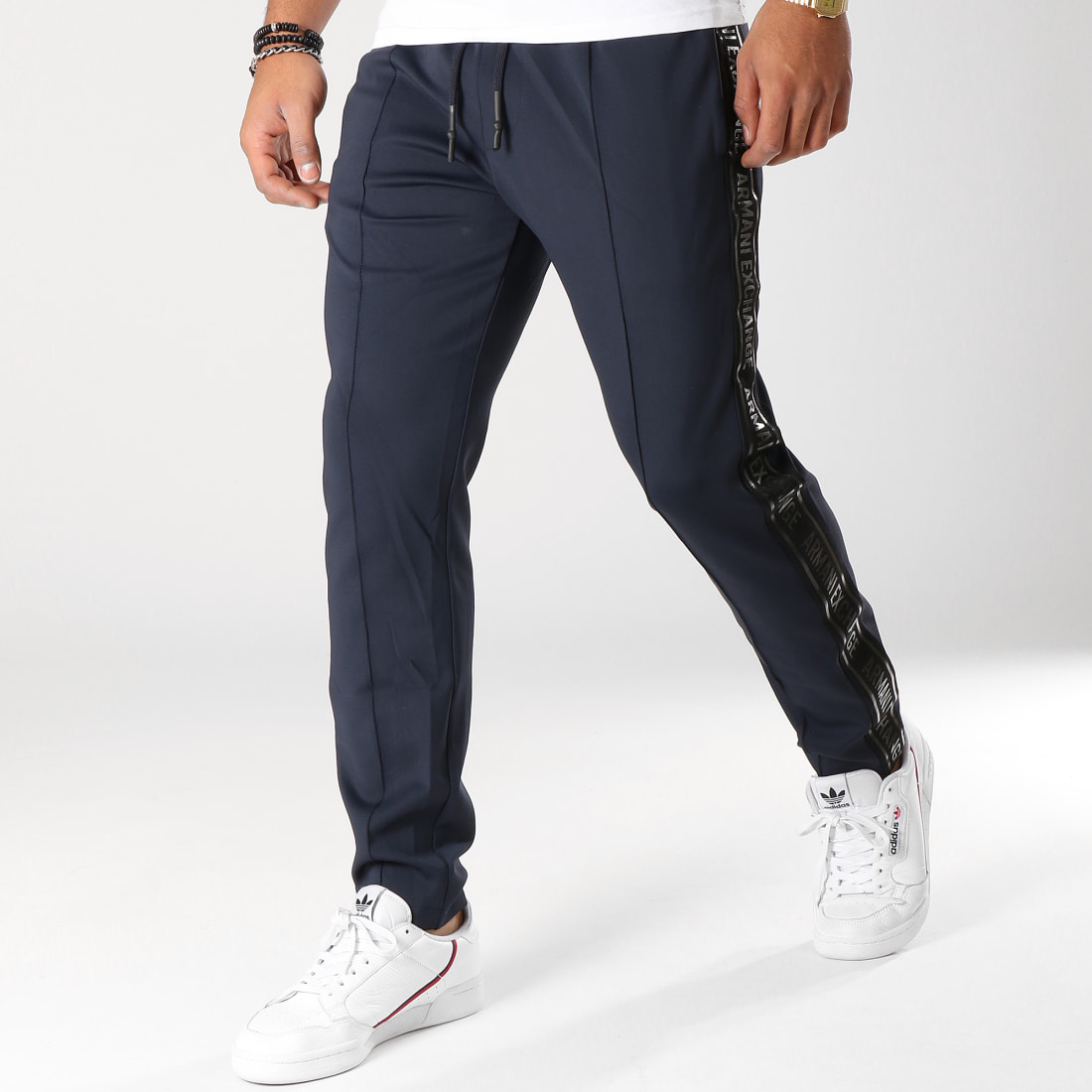 Armani Exchange Pantalon Jogging Avec Bandes 6ZZP94ZJBQZ Bleu Marine