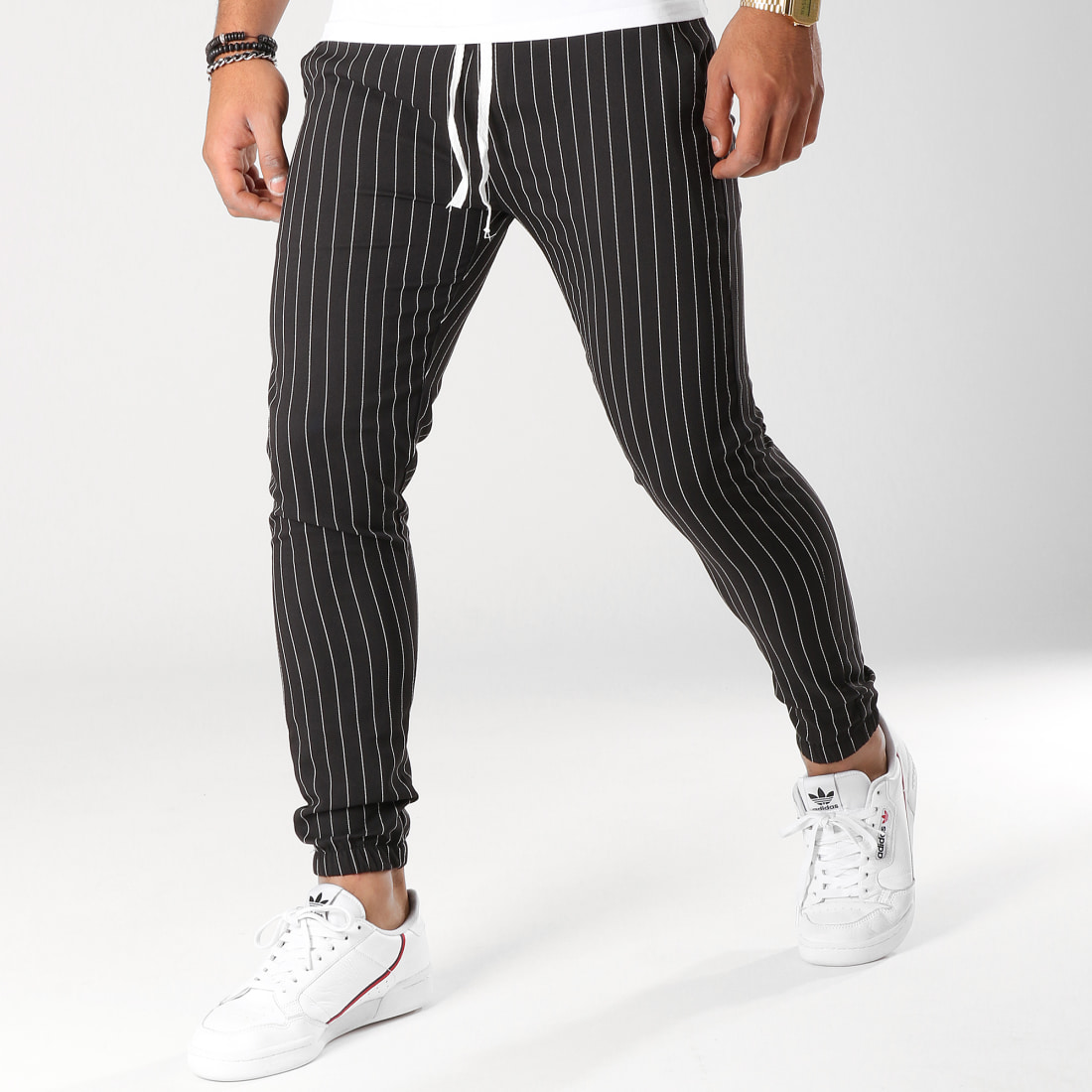 Classic Series Pantalon Rayé A3 Noir Blanc
