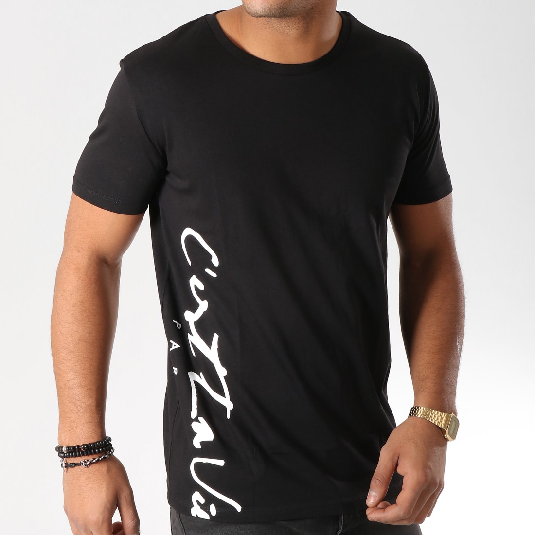 C�est La Vie Tee Shirt Denim Logo Noir Blanc C�est La Vie Tee Shirt Denim Logo Noir Blanc