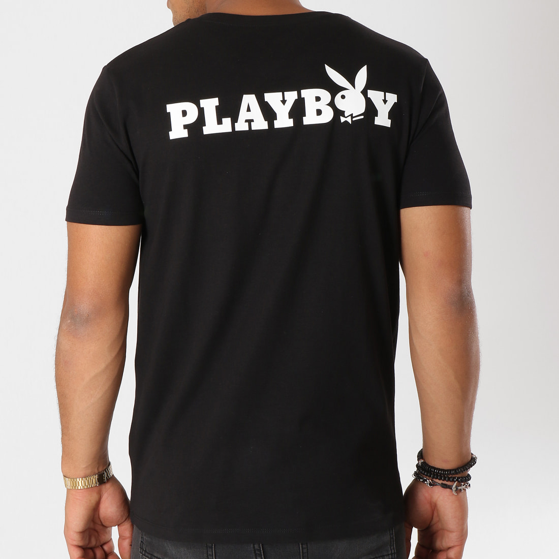 Playboy Tee Shirt Back Logo Alternate Noir