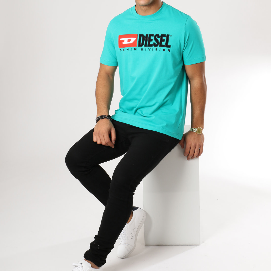 Diesel - Tee Shirt Just Division 00SH0I-0CATJ Bleu ...