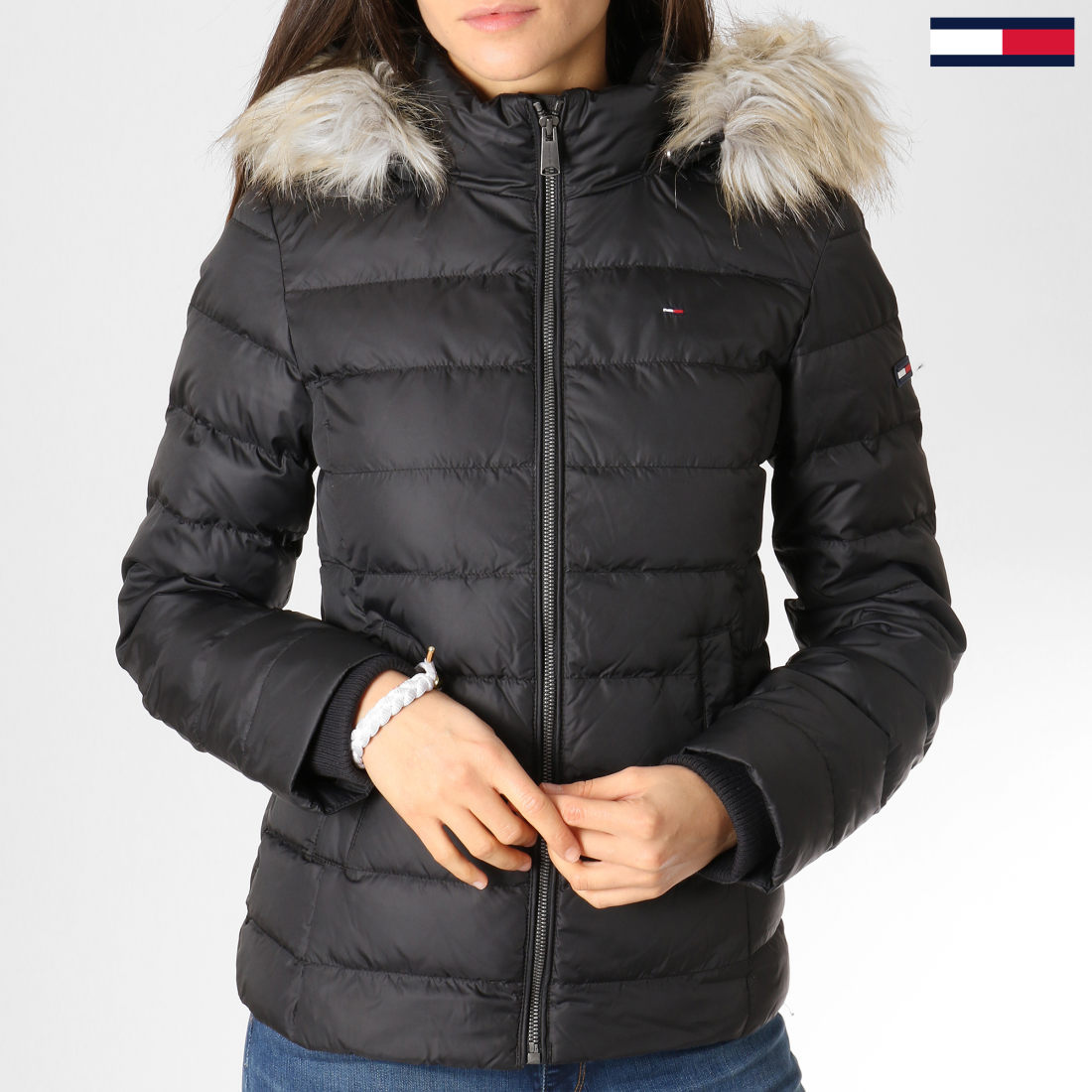Tommy Hilfiger Doudoune Femme Fourrure Essential 4711 Noir
