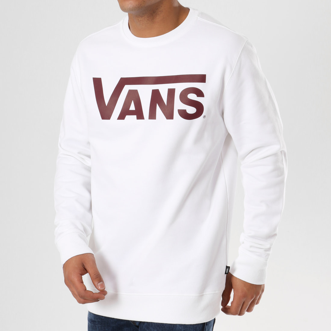Vans Sweat Crewneck Classic YX0K Blanc Bordeaux