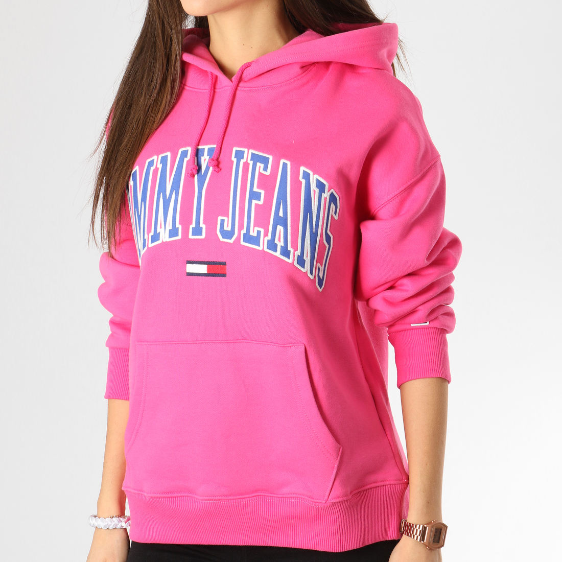 Tommy Hilfiger - Sweat Capuche Clean Collegiate 6006 Rose ...