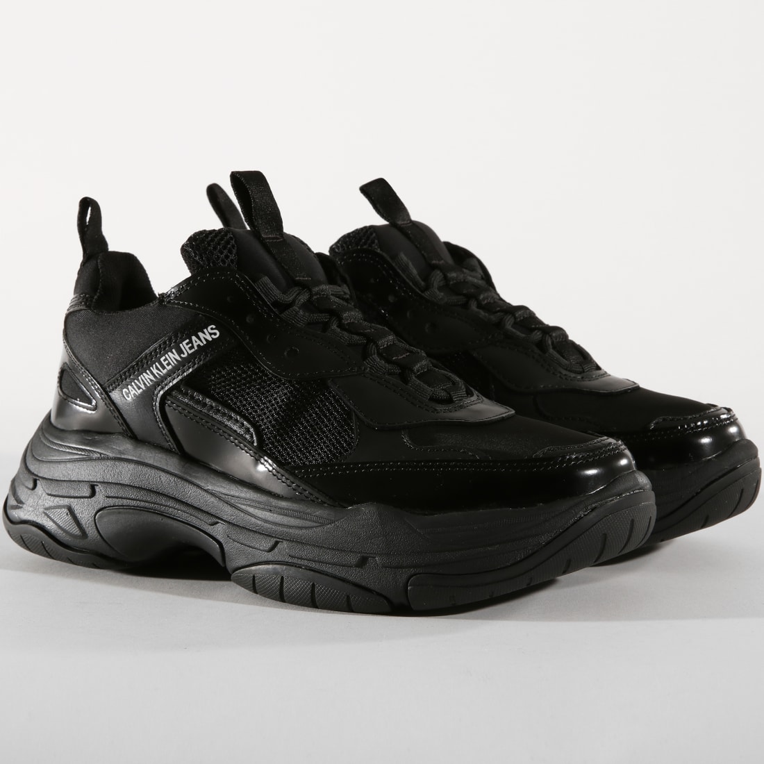 calvin klein marvin chunky trainers in black