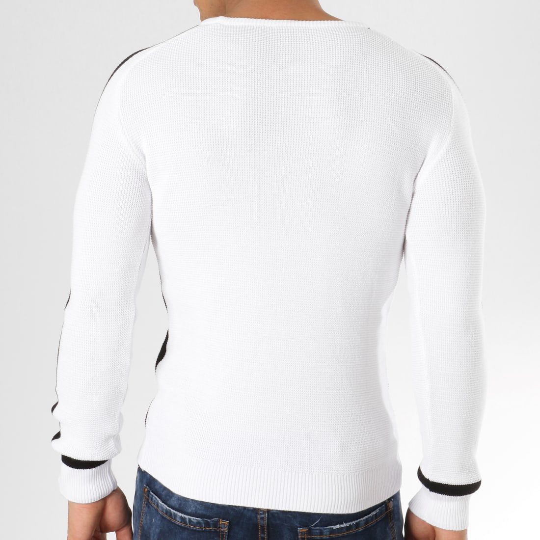 Pull COL ROND ZW002 Blanc - JOHN H -HOMME
