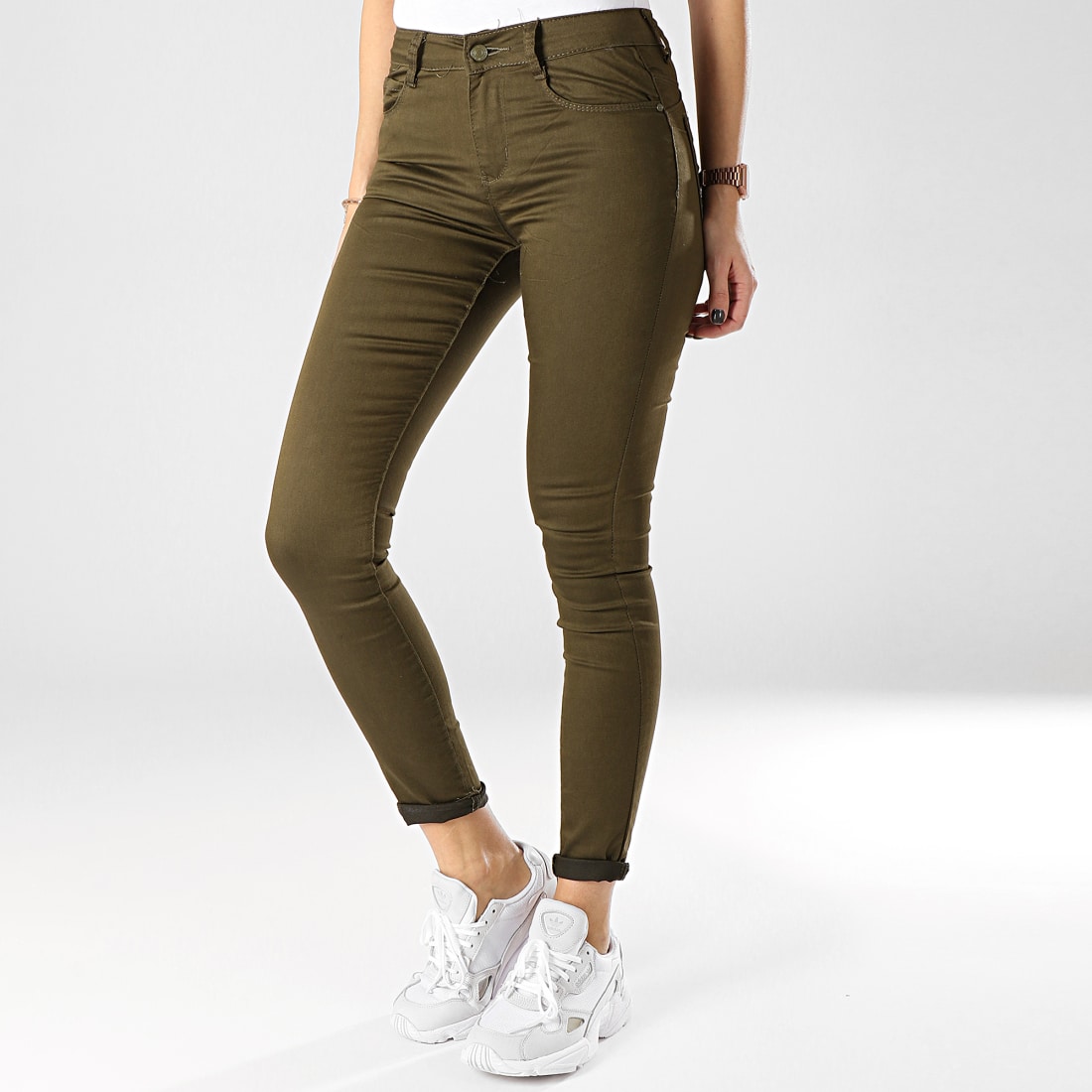 Girls Only Jean Skinny Femme R559 Vert Kaki