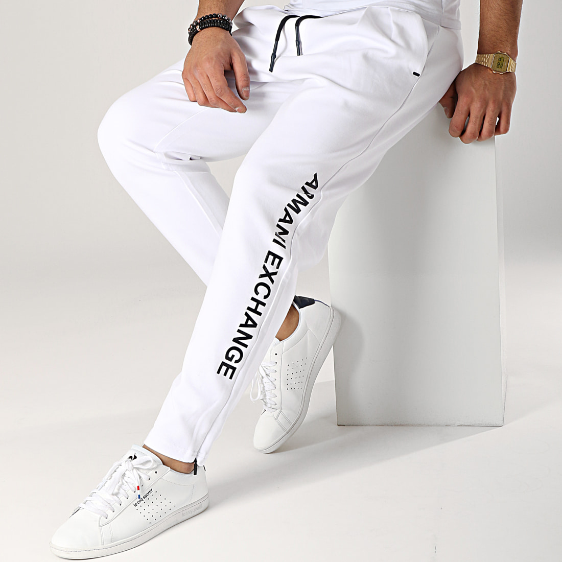 Armani Exchange Pantalon Jogging 3GZP80ZJQ2Z Blanc