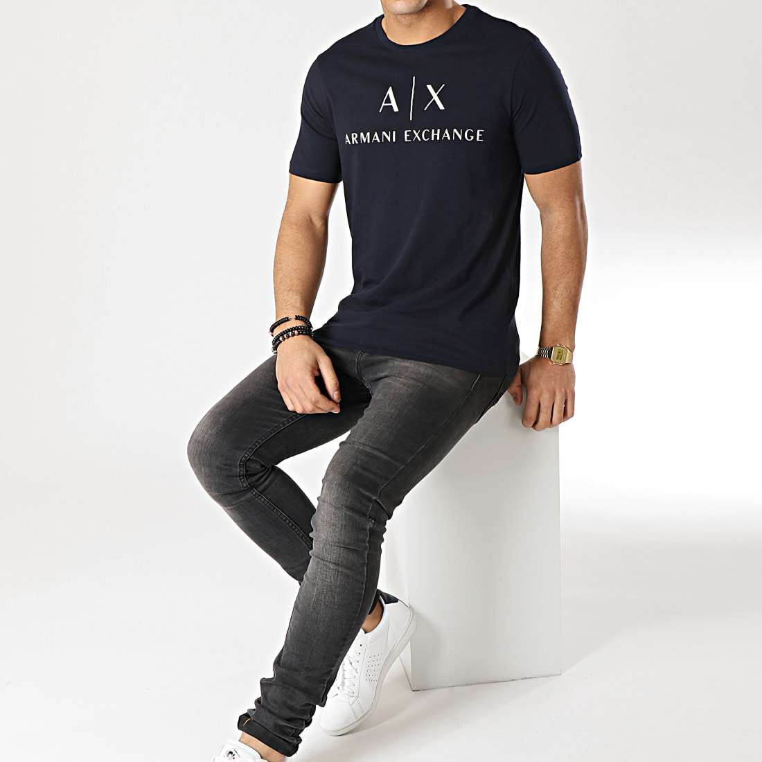 Armani Exchange Tee Shirt 8NZTCJZ8H4Z Bleu Marine