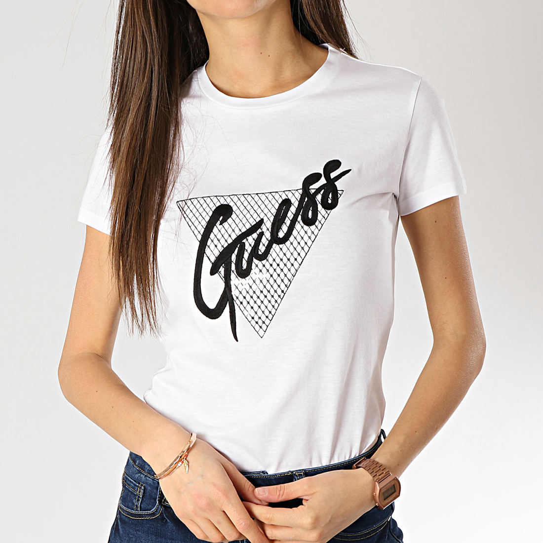 tee shirt guess rayé femme