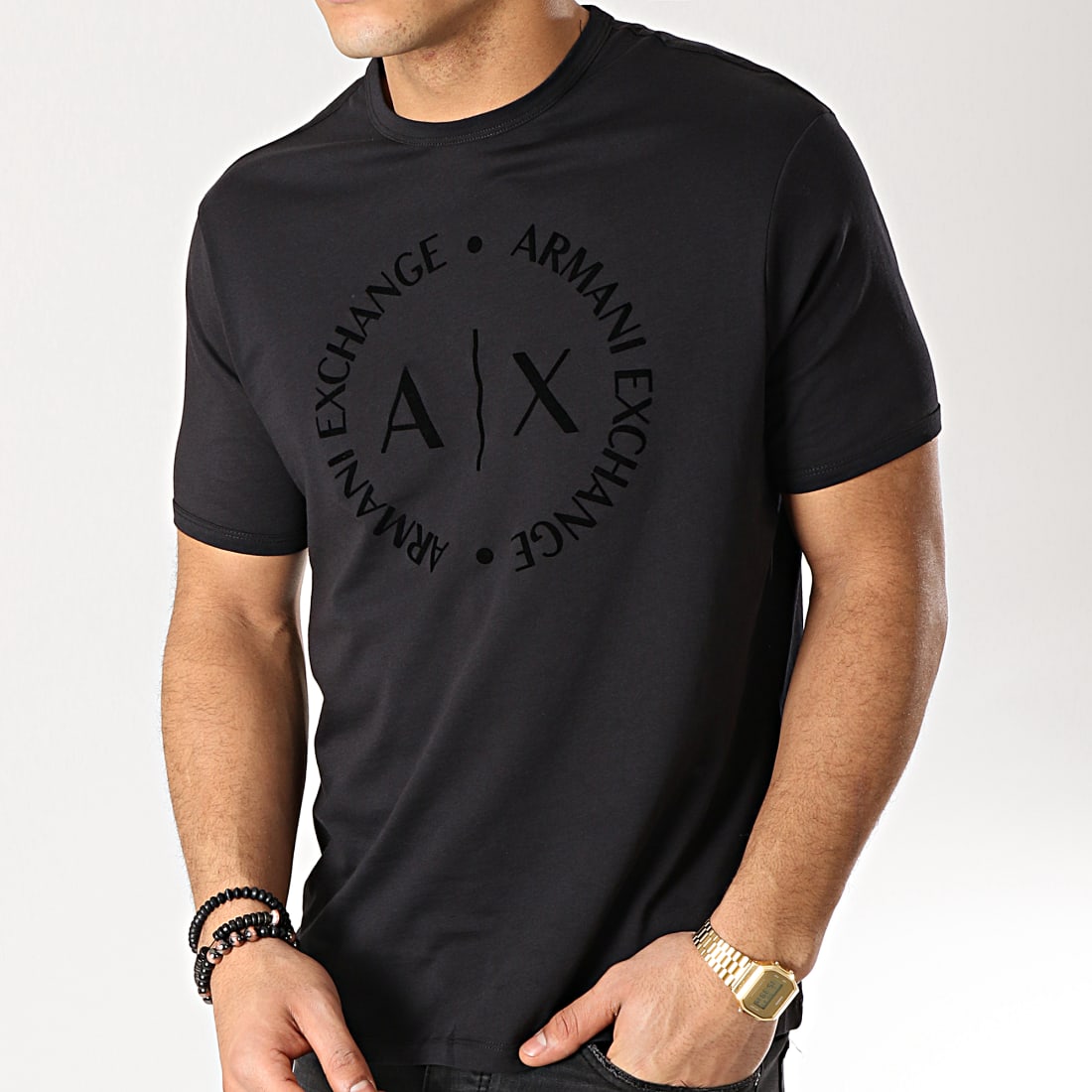 Armani Exchange - Tee Shirt 8NZTCD-Z8H4Z Noir - LaBoutiqueOfficielle.com