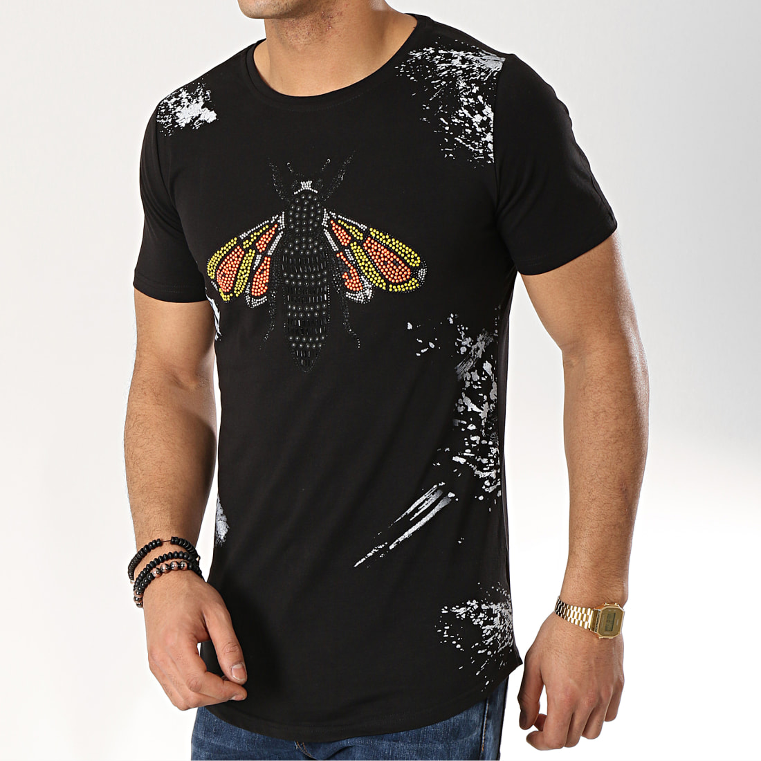 MTX - Tee Shirt Oversize Strass FX179 Noir ...