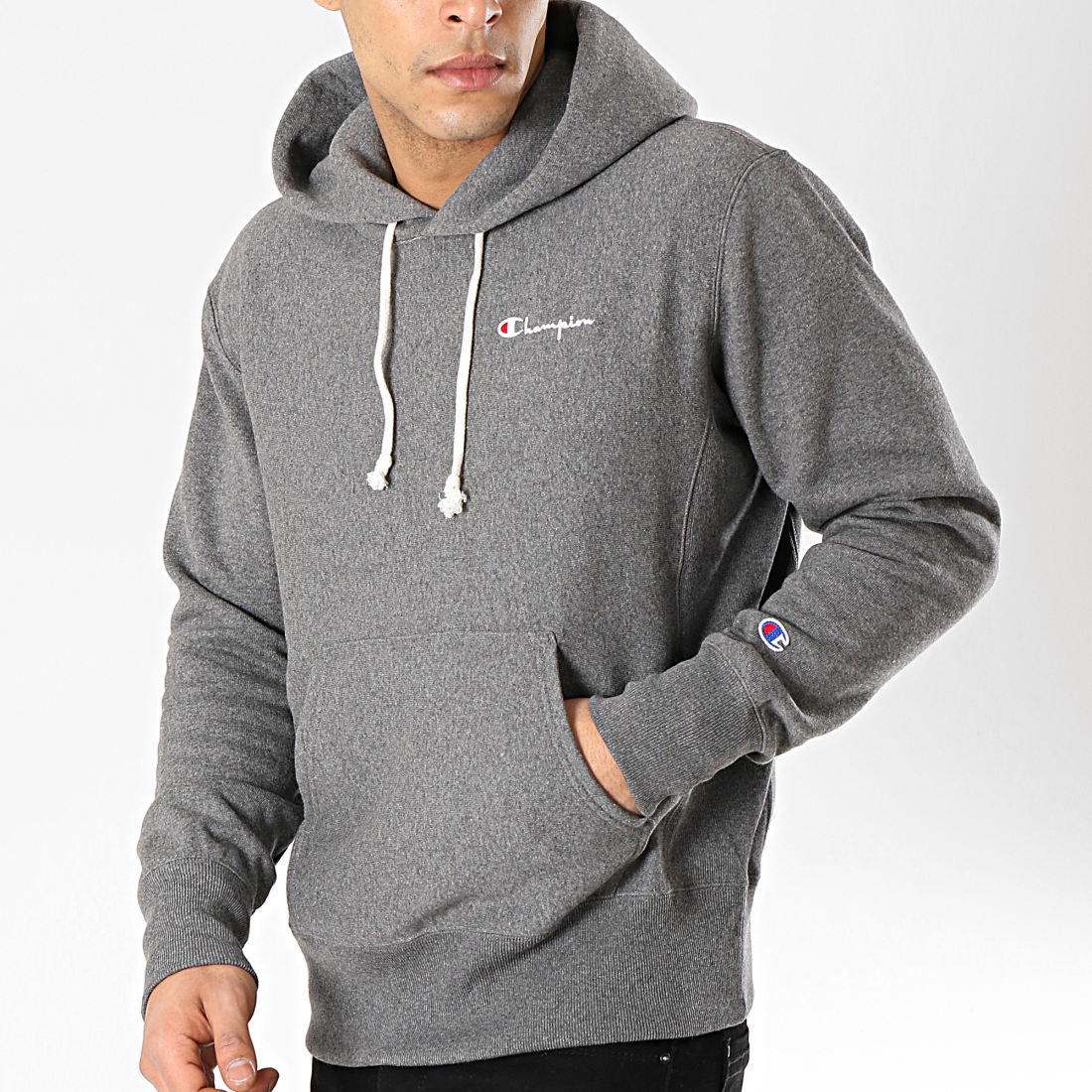 Champion - Sweat Capuche 212967 Gris Anthracite Chiné ...