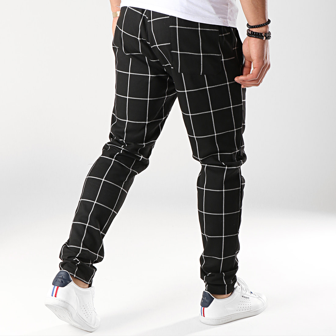 Frilivin Pantalon Carreaux Noir Blanc LaBoutiqueOfficielle