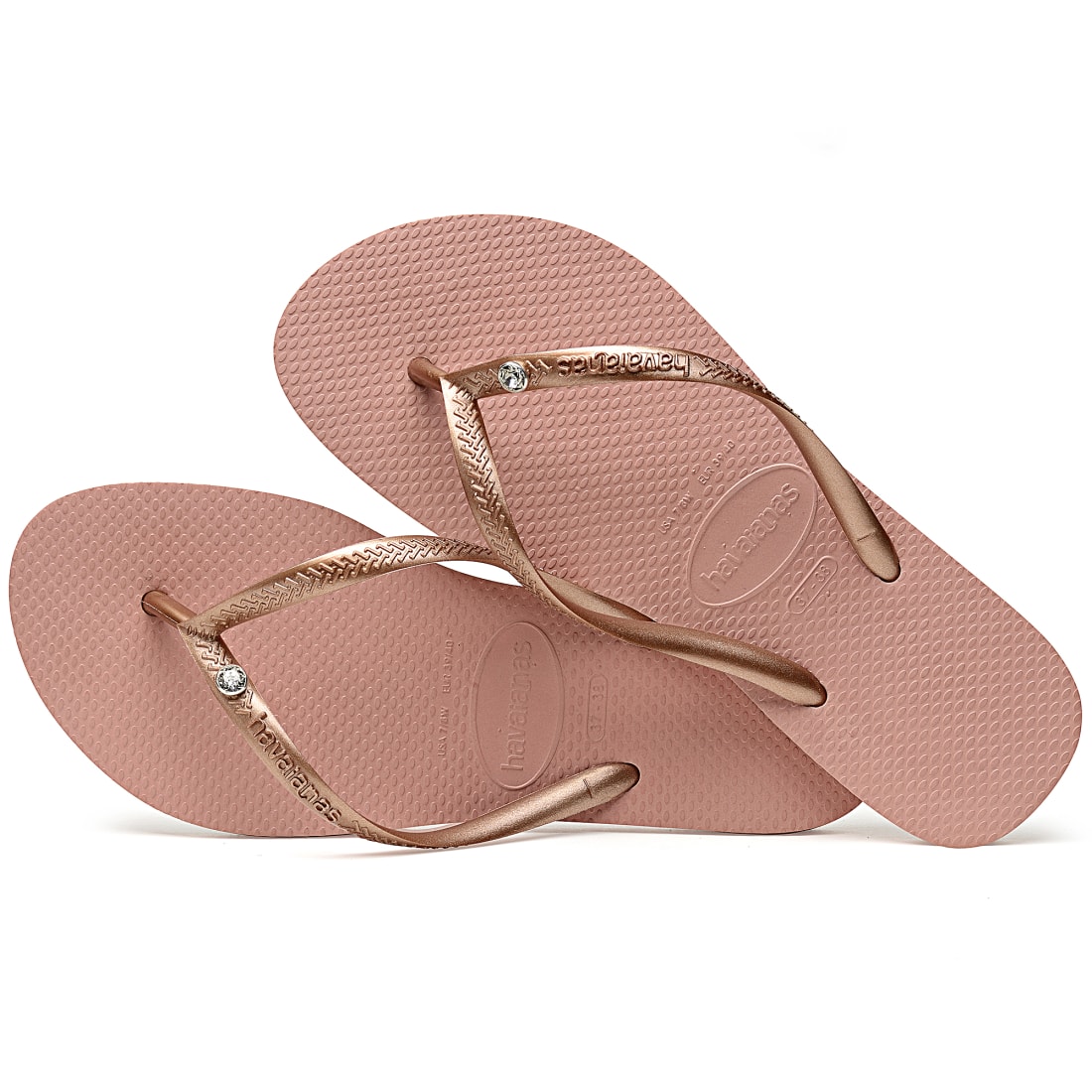 Havaianas Tongs Femme Slim Crystal Glamour 4119517 Rose