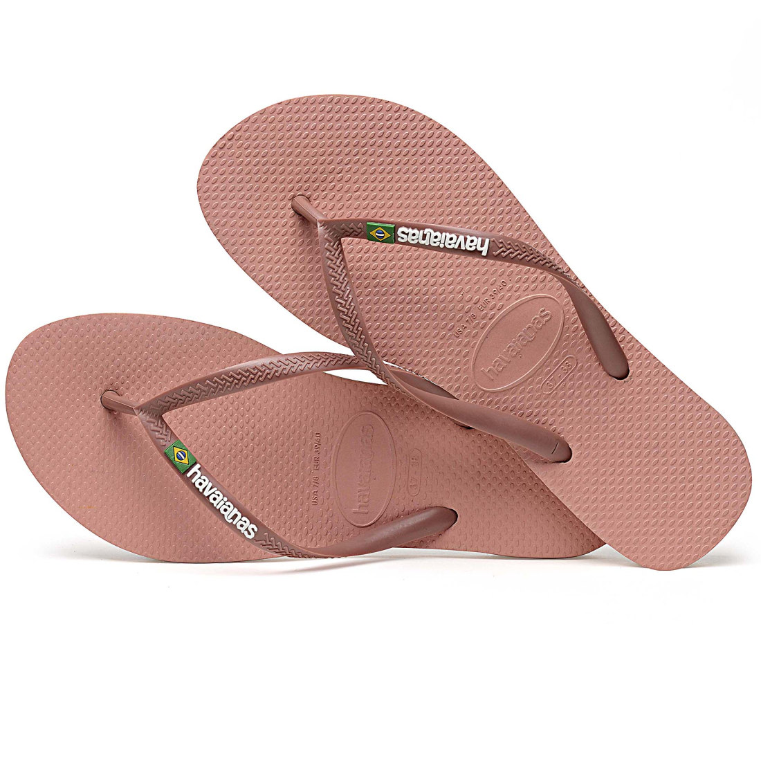 Havaianas - Tongs Femme Slim Brasil Logo 4140713 Rose ...