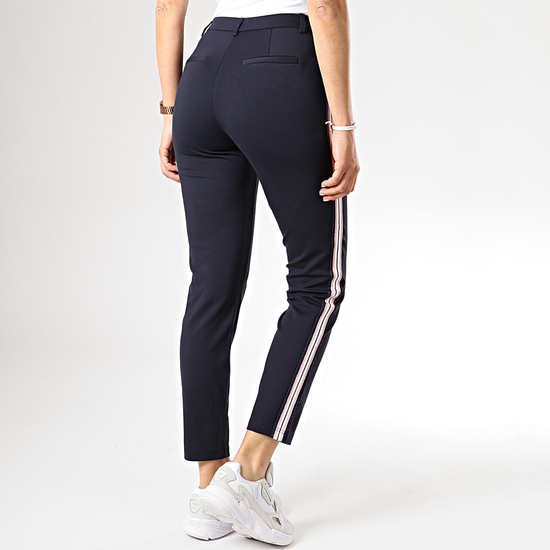 Only - Pantalon Femme Avec Bandes Poptrash Stormy Bleu ...