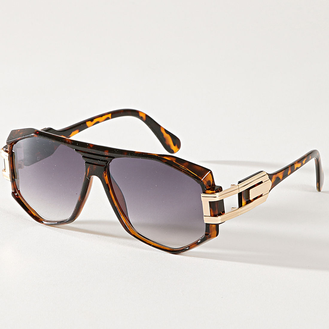 classic series lunettes de soleil shield luxe marron noir doré