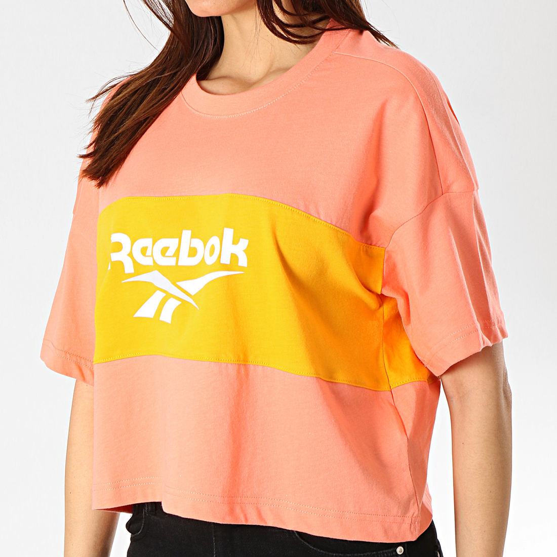 reebok classic t shirt femme orange