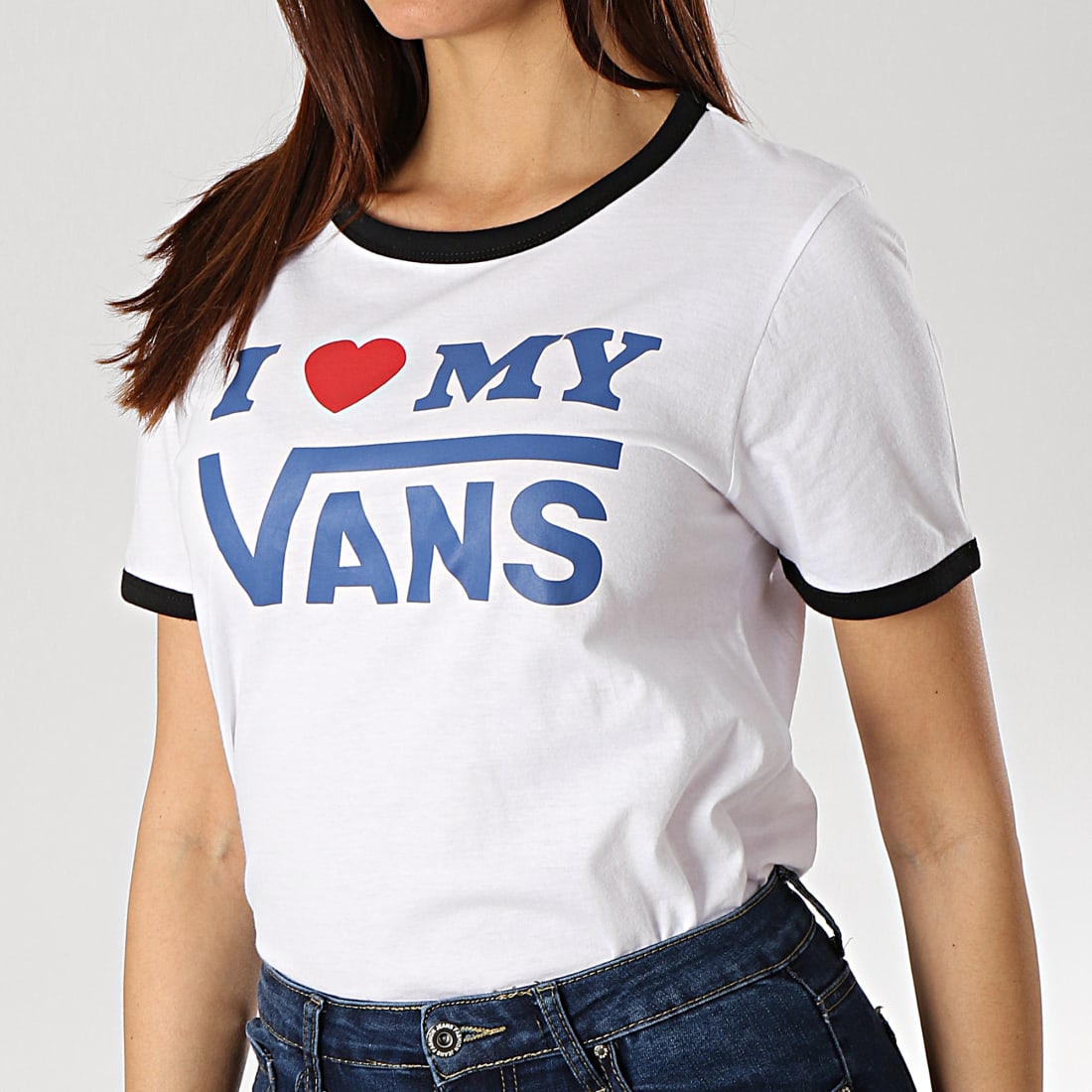 Vans Tee Shirt Femme Love Ringer ULDYB2 Blanc