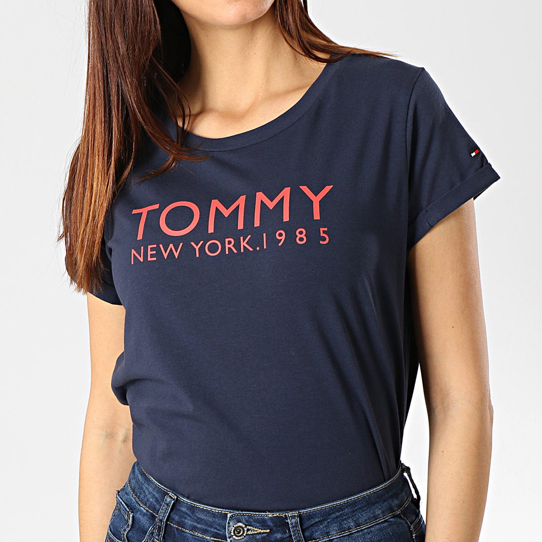 Tommy Hilfiger Tee Shirt Femme 1310 Bleu Marine