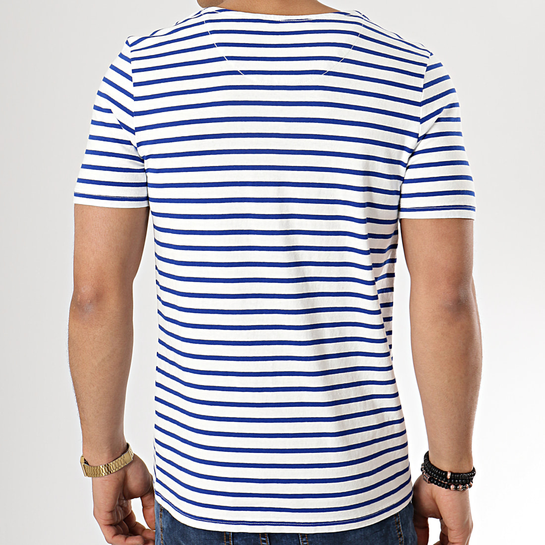 G Star Tee Shirt Xartto D13305 B175 Blanc Bleu Roi