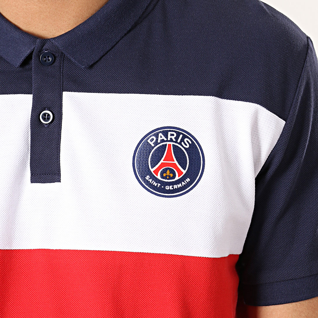 PSG - Polo Manches Courtes Color Block Paris Saint-Germain ...