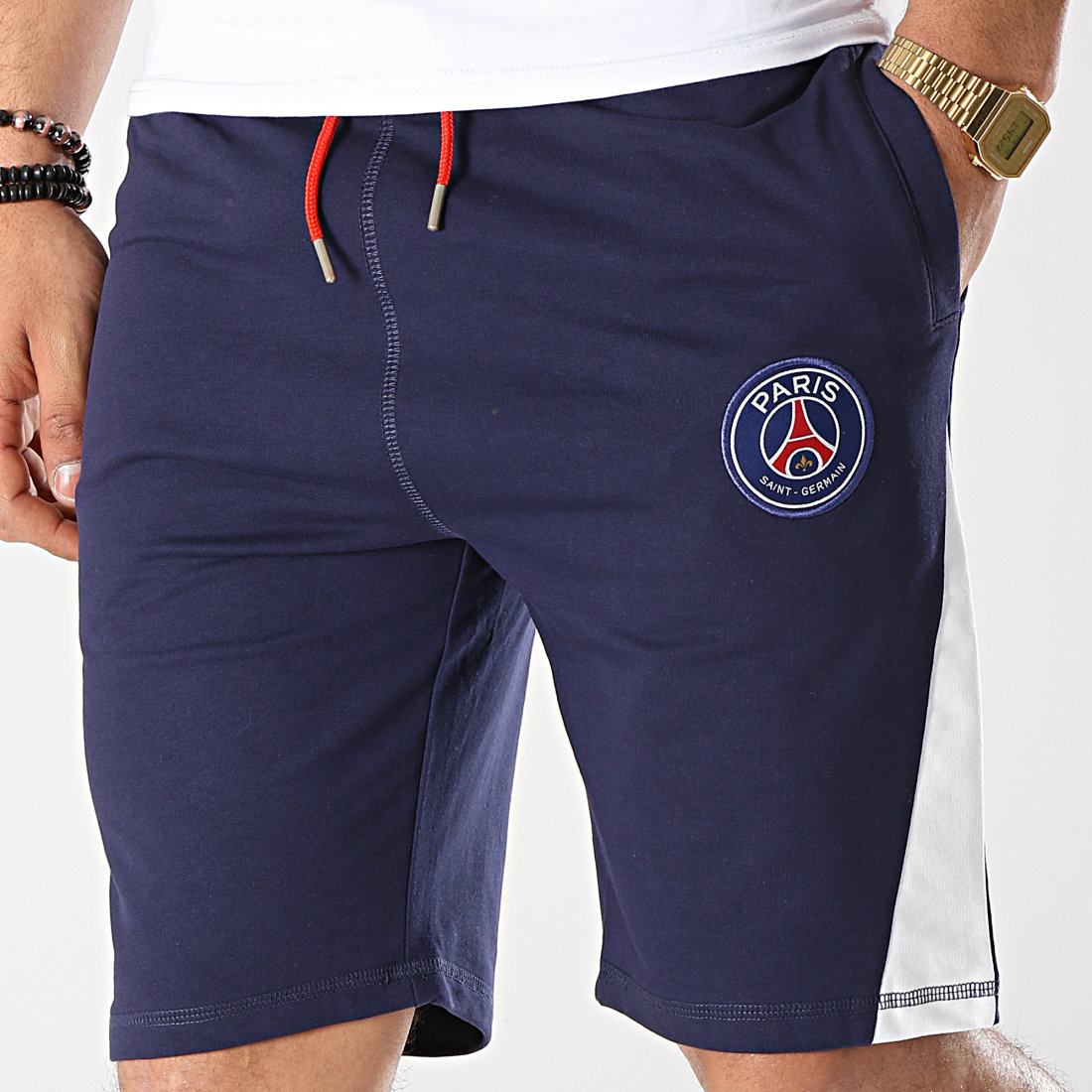 PSG - Short Jogging Paris Saint-Germain P12894 Bleu Marine ...