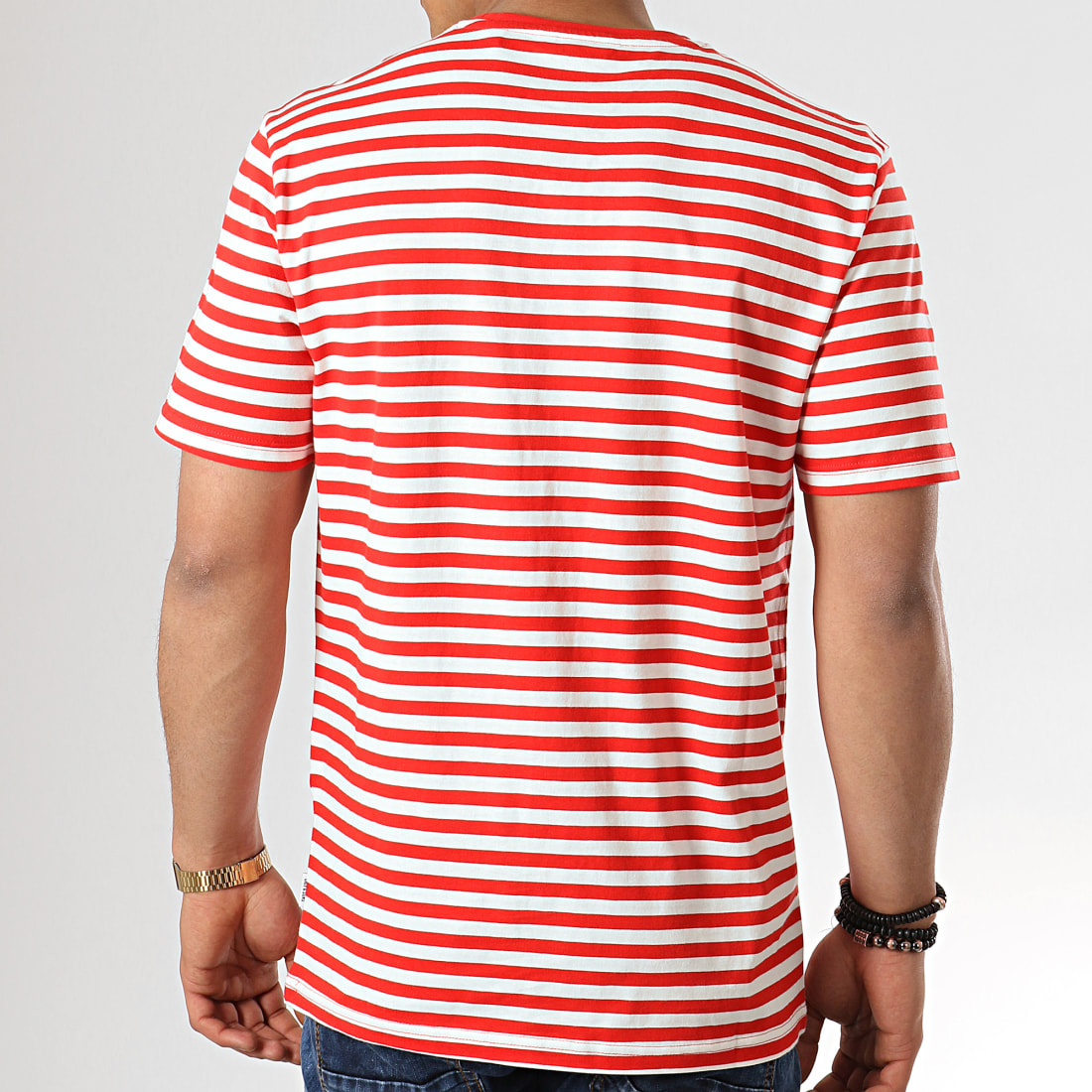 Only And Sons Tee Shirt Jamie Rouge Blanc
