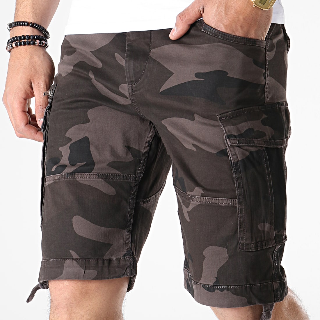 Jack And Jones Short Cargo Chop Marron Camouflage