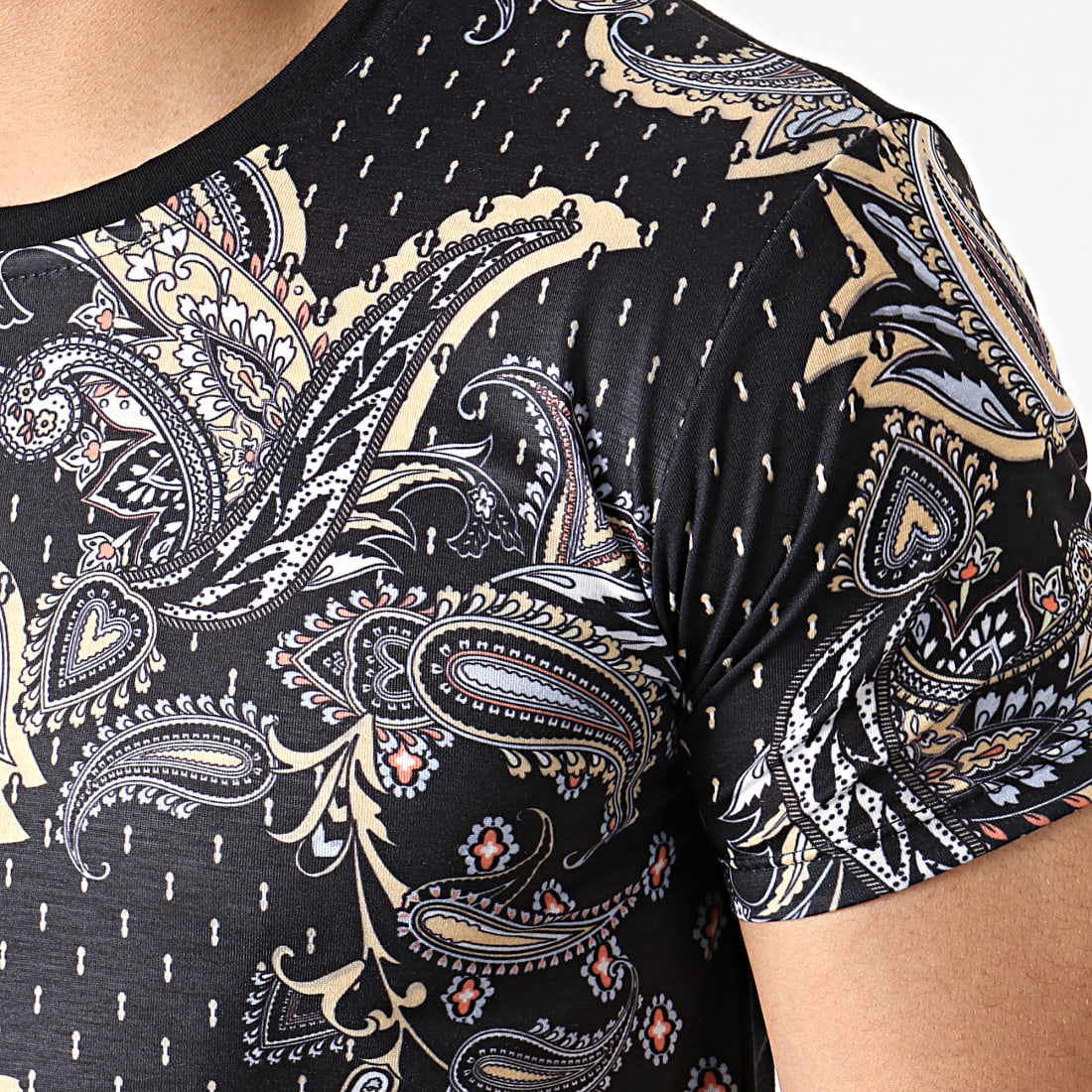 Classic Series Tee Shirt Bandana AJ955 Noir Jaune