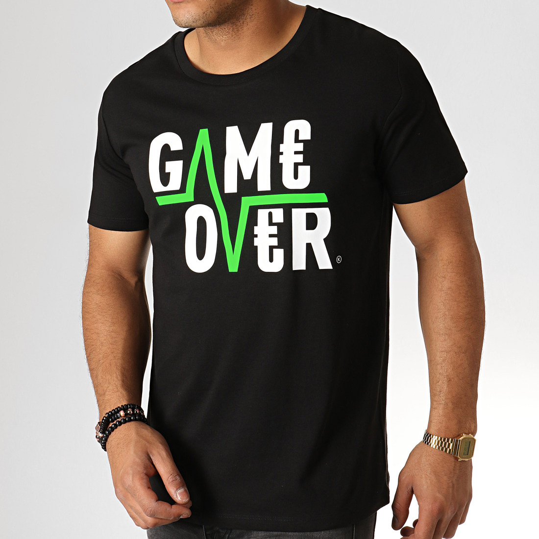 Game Over Tee Shirt Flash Noir
