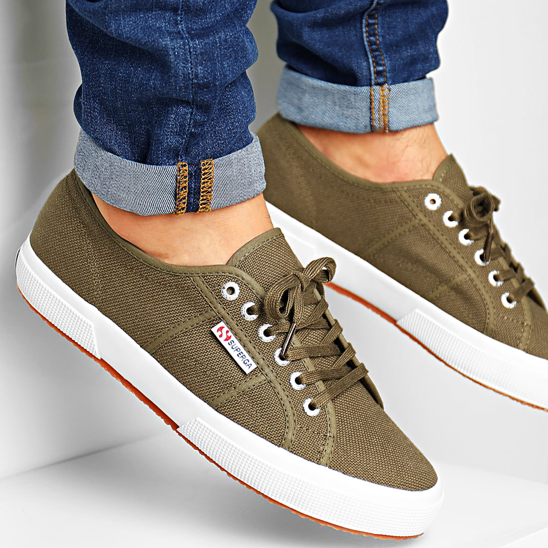 Military hot sale green superga