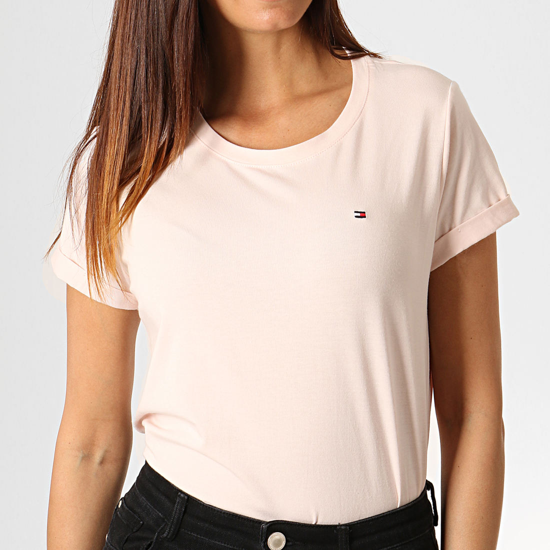 Tommy Hilfiger Tee Shirt Femme CN 1374 Rose Pâle