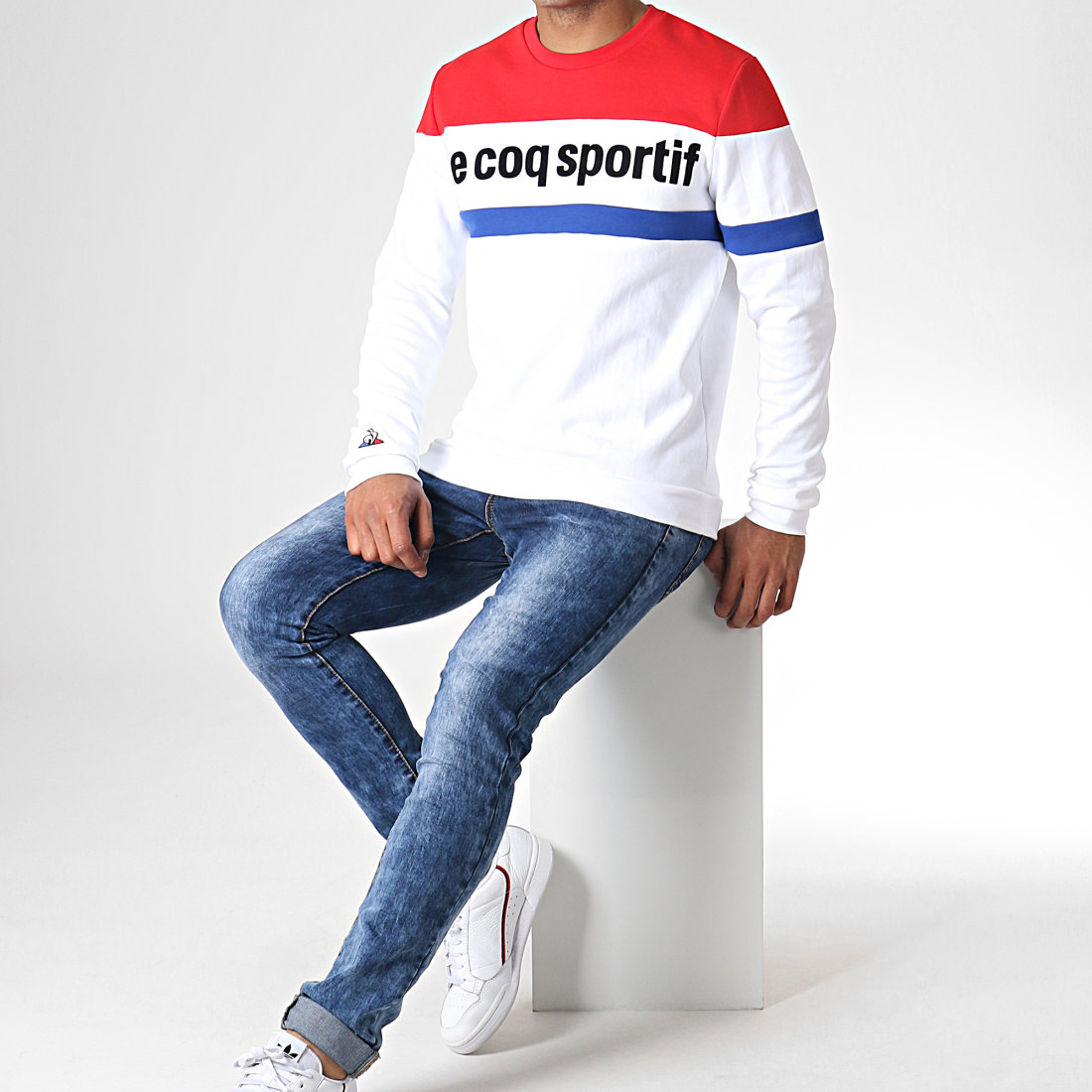 pull bleu blanc rouge coq sportif